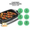 Smokeless Indoor Electric Grill, Adjustable Temperature Control, Dishwasher-Safe Parts