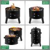 80*41*48cm Iron Spray Smoker Carbon Grill Black